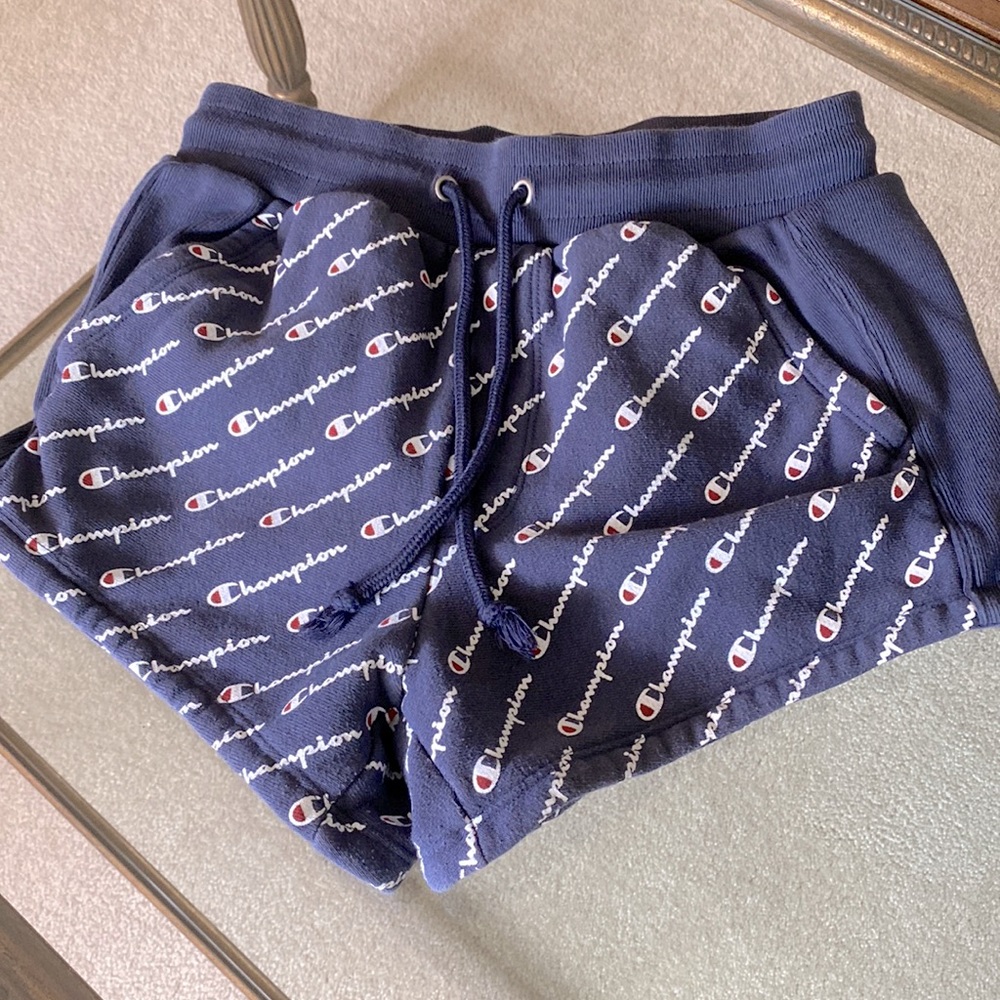 Champion size small blue logo sweat shorts
